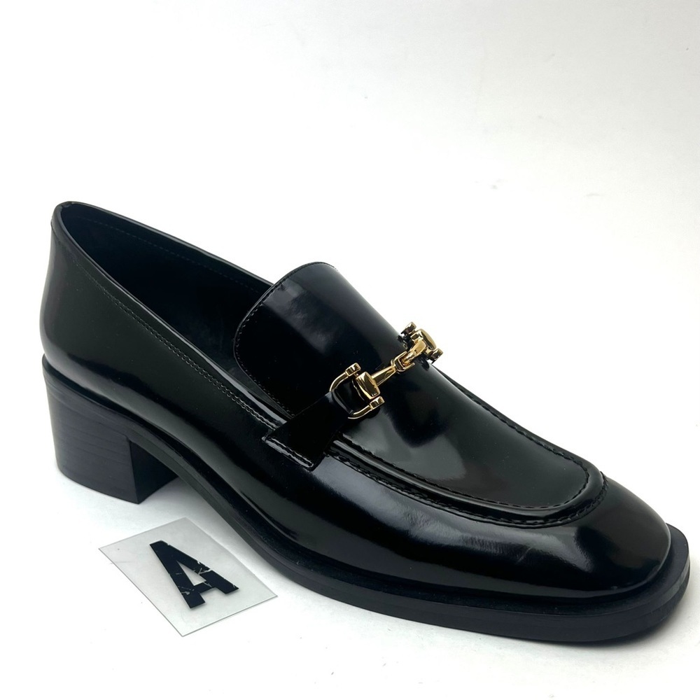 Jeffrey Campbell Black Loafers with Gold Accent